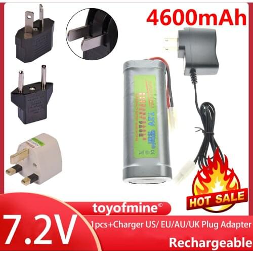 1set 7.2V 4600mAh Rechargable Battery + Charger Car Tamiya US/ EU/AU/Plug Adapter