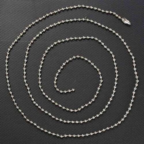 10pcs 2mm Wide Charm Stainless Steel Beads Beaded Round Beads Chain Necklace Fashion DIY Chain Necklace 70cm