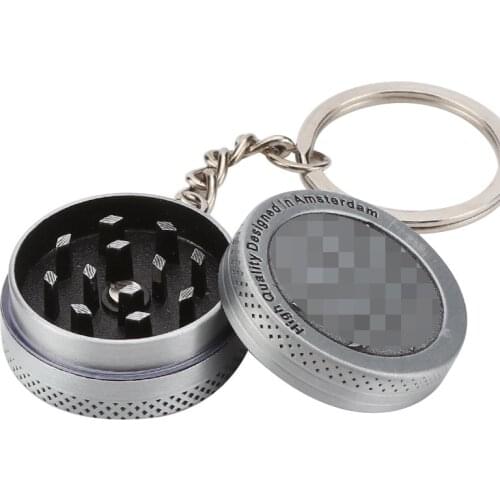2 Layers Portable Outdoor Aluminum Tobacco Grinder Smoke Grinders Weed herb Grinder Cigarette Accessories With Key Chain