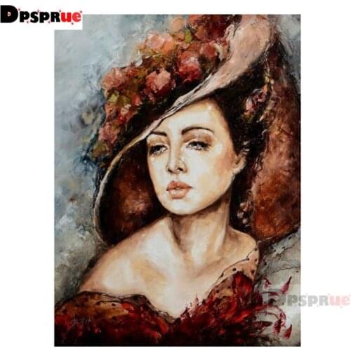 Dpsprue Full Square/Round Diamond Painting Cross Stitch Diamond 3D Embroidery Girl DIY 5D Moasic Home Decor Gift Pu102