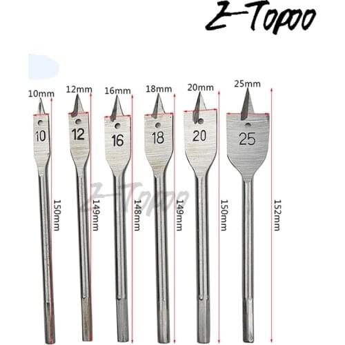 6pc Tri-woodworking flat drill high carboon steel woodworking hole set flat drill wood hole punch