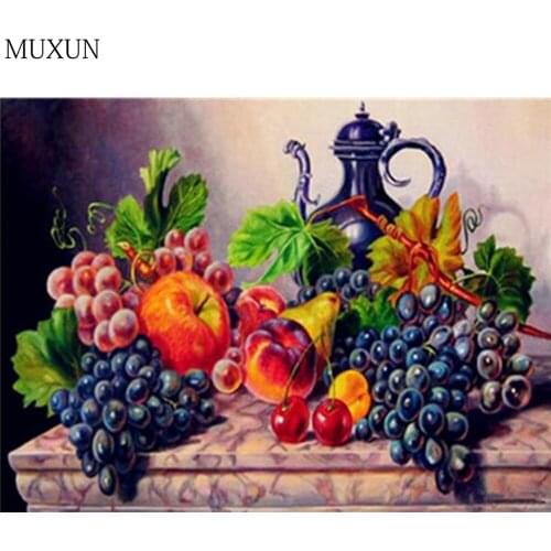 MUXUN 5D Diy Diamond Embroidery Home Decoration Diamond Painting Fruit Picture Rhinestone Diamond Mosaic Full Screen Gift A80129