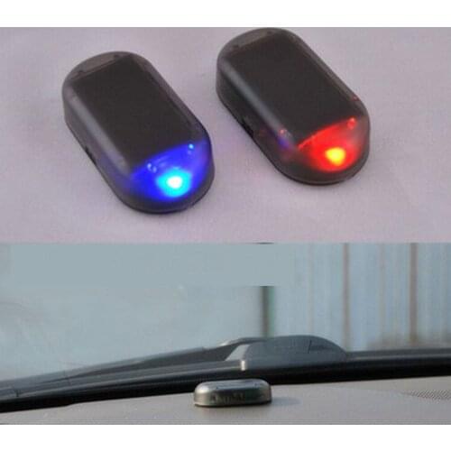 New Mini Fake Auto Interior Flashing Blinking Accessories LED Warning Lamp Solar Power Anti-Theft Car Alarm Light