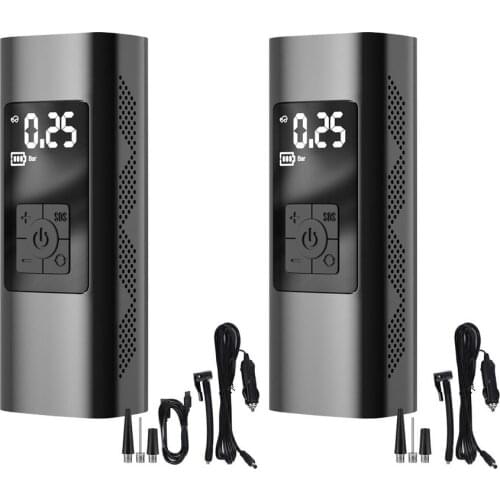 Car Wireless/Wired Air Pump 60W Electric Air Compressor Tire Inflator Smart Car Rechargeable Tire Pump for Bike Motorcycle Tires