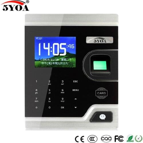 5YOA 5YA181A TCP IP Biometric Fingerprint Time Attendance Clock Recorder Digital Electronic English Reader Machine USB ID Card