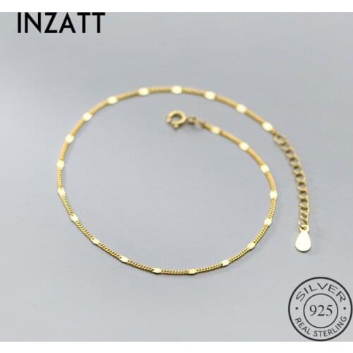 INZATT Real 925 Sterling Silver Flakes Chain Anklet For Fashion Women Party Fine Jewelry Punk Accessories