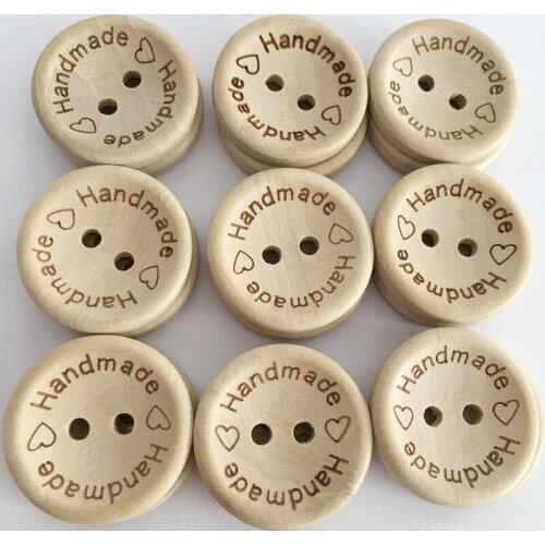 100 Pieces/Pack Of 25mm Bowl-Shaped Carved Wooden Buttons 15mm20mm Childrens Buttons Clothing Accessories Shirt Jacket