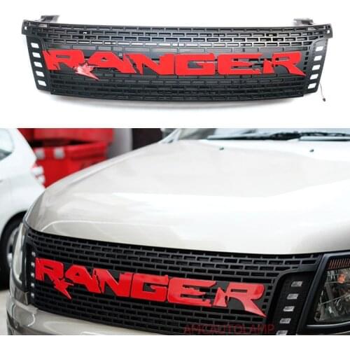 For Ford Ranger T6 2012-2014 Pickup Trucks Racing Grills Grille Front Bumper Mesh Modified Accessories