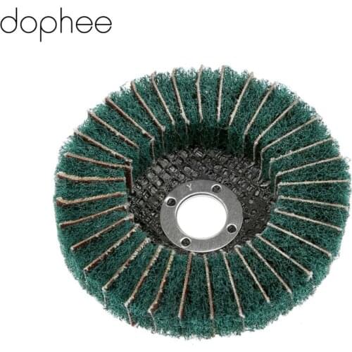 Dophee 100mm 4" Dremel Accessories Blue Nylon Fiber Flap Polishing Grinding Wheel Disc for Angle Grinder Polishing Tool 1PC