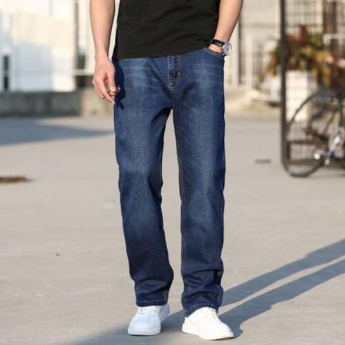 2021 Spring Summer Black Plus Size Stretch Jeans Mens Summer Thin Sectionloose Big Size Pants Pants