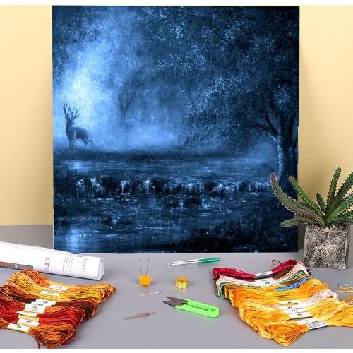 Natural Scenery Out Of The Blue Printed Canvas 11CT Cross-Stitch Complete Kit Embroidery DMC Threads Sewing Hobby Package