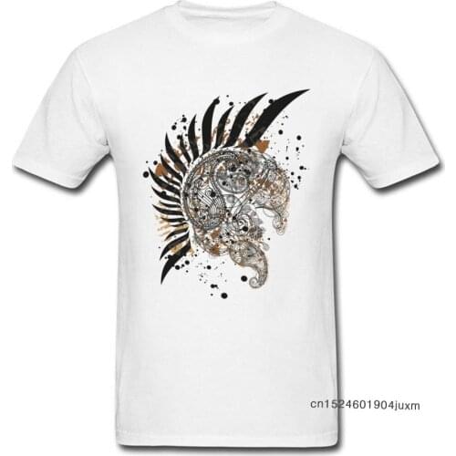 Spartan Tshirt Men Helmet T-shirt Printed 2018 White T Shirt Movie Fiction Tops & Tees Summer/Autumn 100% Cotton Streetwear