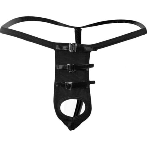 Hot 2020 Men Gay Thong G Strings Crotch Hole Sexy Mini Bikini Bandage Underwear Sexy Jock Straps Calzoncillos Tanga