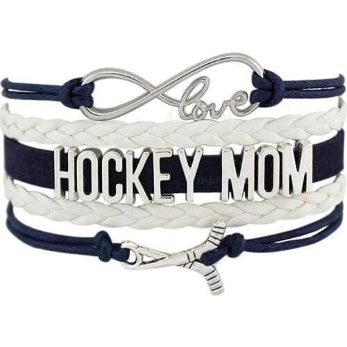 Hockey Mom Skate Sports Love Infinity Charm Bracelets Women Men Girl boys Jewelry Gift Drop Shipping Customize Color 16 Styles