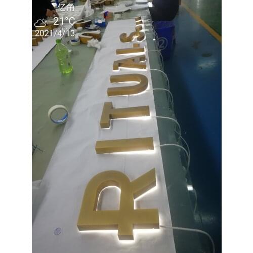 Customized Advertising 3D Painting Stainless Steel Signage Metal Channel Letter Back Lit for Bar Design