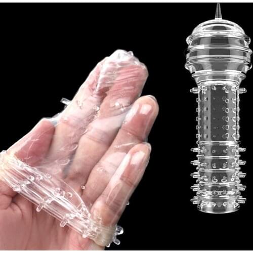 Cock Rings Sex Toys for Men Particle Penis Sleeve Sex Products Silicone Reusable Condom G-spot Stimulation Penis Extender