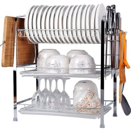 Multifunctional Storage Rack Dish Drying Rack 3-Tier Dish Drainer Rack Kitchen Storage Dishrack Supply