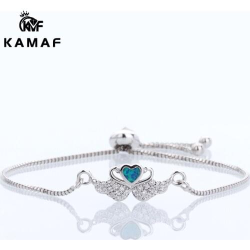 Fashion Luxury Zircon Opal Wings Peach Heart Bracelet Bracelet High Quality Rhinestone Charm Bracelet for Women Girls Gift