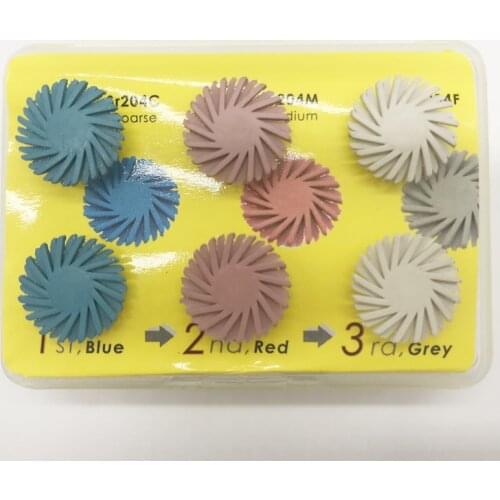 Dentist Lab Composite Polishing Resin Disc Kit Spiral Flex Brush Burs 6Pcs/Set