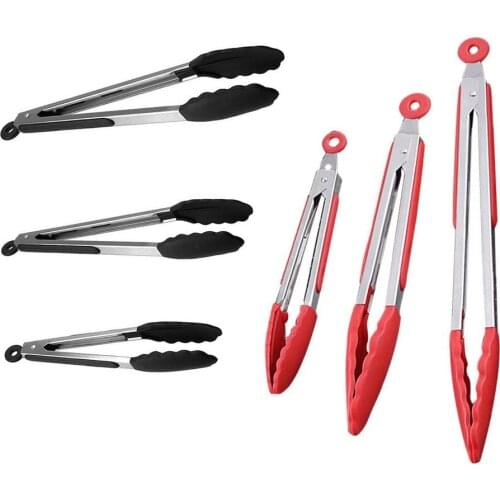 New BBQ Grilling Tong Salad Serving Food Tong Stainless Steel Metal Kitchen Tongs Barbecue Cooking Kitchen Tools