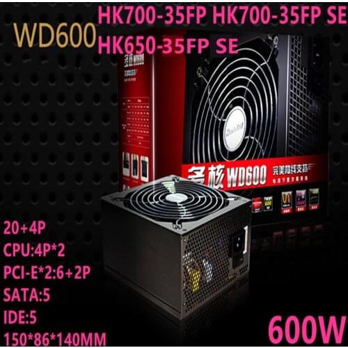 New PSU For Huntkey Brand WD600 Ative Back alignment Mute 600W Power Supply HK700-35FP HK700-35FP SE HK650-35FP SE