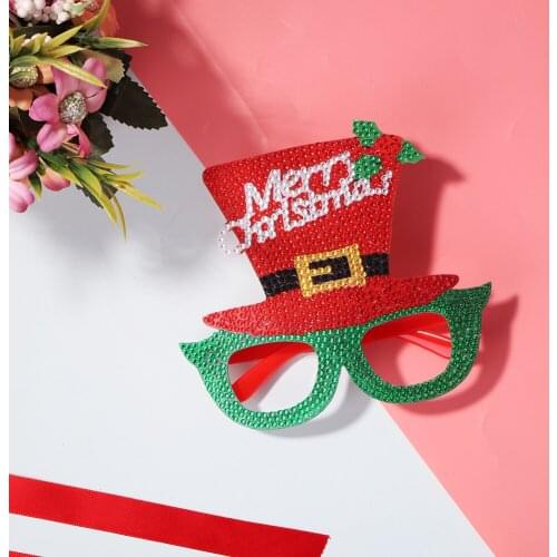 New Santa Claus Xmas Tree Elk Glasses Frame Merry Christmas Diamond Glasses Photo Prop Christmas decorations Navidad kids gift