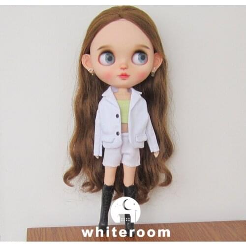 Blyth Doll Clothes Accessory Fashion Plaid Strap Dress Bjd Casual Suit T-shirt for Blyth Azone OB22 OB24 FR 1/6 Doll Clothes