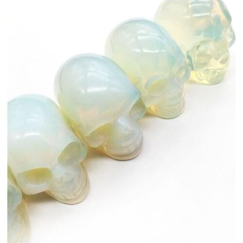 Wholesale beautifully crystals healing stones natural folk crafts opal alien skulls for christmas decoration supplies or gifts