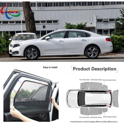 For Citroen C6 2017 Car Full Side Windows Magnetic Sun Shade UV Protection Ray Blocking Mesh Visor Car Decoration Accessories