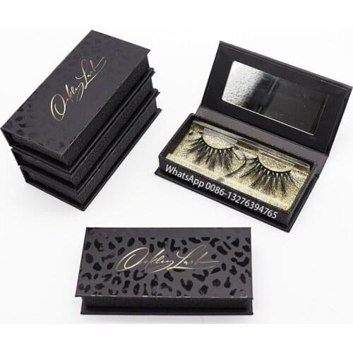High Light Black UV Print Logo Eyelash Packing 3D Mink Eyelashes Thick Fluffy Soft Eyelash Extension Custom Lashbox Packaging