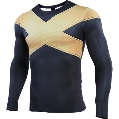 S-4XL 3D Printed T shirts Men Compression Shirt Cosplay Costume Clothing Long Sleeve Tops For Male