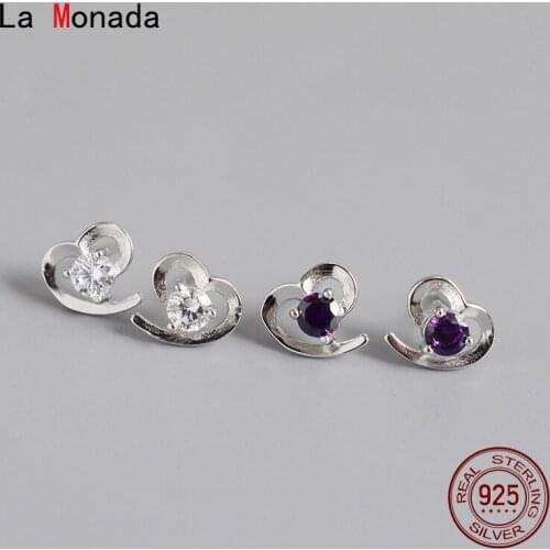 La Monada Stud Small Earrings For Women Heart Korean 925 Sterling Silver Earrings Woman Ear Piercing Stud Earrings For Girls