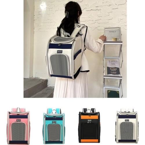 Mesh Dog Cat Carrier Bag Breathable Space Capsule Astronaut Travel Bag Portable Transparent Outdoor Small Cat Carrier Pet Backpa