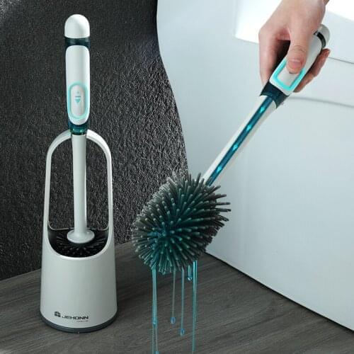Silicone Toilet Brush Automatic Liquid Toilet Brush No Dead Spots Clean Toilet Brush Cleaning Tools Bathroom Accessories