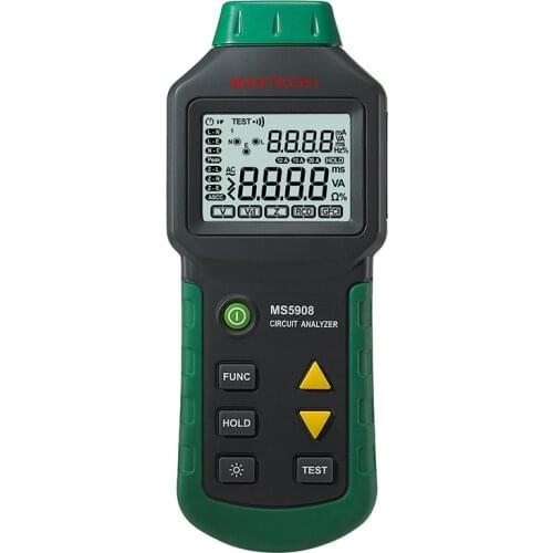 Circuit Analyzer Mastech TRMS AC Low Voltage Distribution Line Fault Tester RCD GFCI Sockets Testing MS5908/MS5908B MASTECH