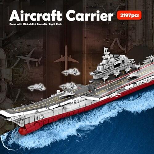 Military Series The Liaoning Aircraft Set Carrier Technican Building Blocks Army Weapons Fighter Warship Bricks Kids Toys Gifts
