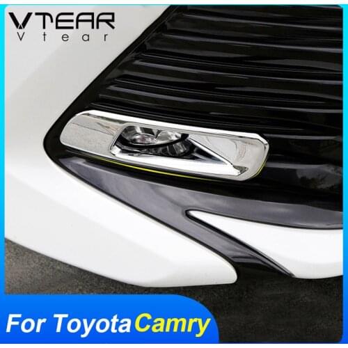 Vtear For Toyota Camry front Fog lights frame ABS chrome styling Exterior decoration full cover car accessories parts 2018-2020