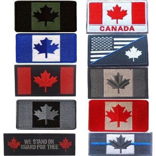 Canada Flag Embroidery Badges Patches Tactical Clothes Sewing for Jackets Caps Bags Backpacks Vest Uniforms hat Emblem Patch