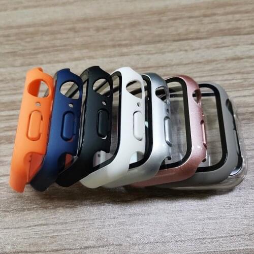 PC Screen Protector Case for Apple Watch SE Series 6 5 4 3 Cover with 3D Tempered Glass Film 40mm 44mm 38mm 42mm Bumper Shell