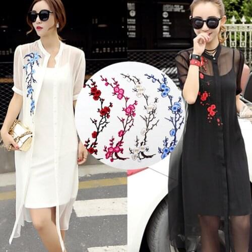 10 Piece/ lot Clothes diy accessories lace fabric patch embroidery material multicolor chimonanthus flower cheongsam applique