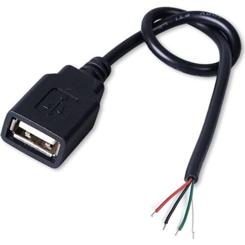 30cm USB 2.0 Type A Female Jack 4 Core Wire Power Charge Cable Cord Connector For DC 5V USB Power Supply