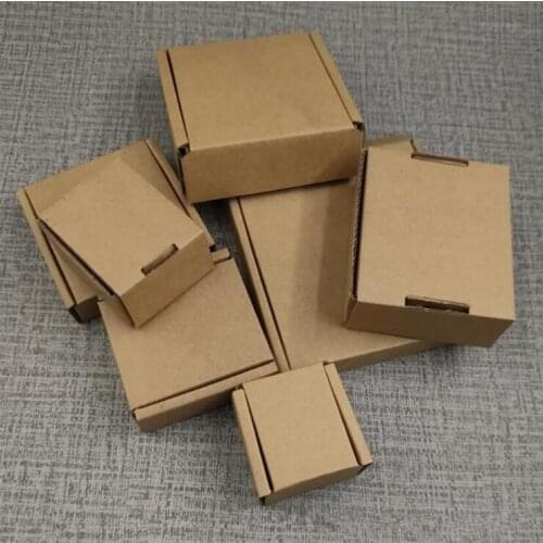 20pcs 17 sizes Brown/White/Black Blank Kraft Paper Box for Cosmetic Packing Valves Tubes Craft Candle Gift Packaging Boxes