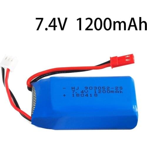 LiPo RC Drone Battery 7.4V 1200mah Battery For Wltoys A949 A959 A969 A979 K929 RC Helicopter Airplane Car Boat 903052