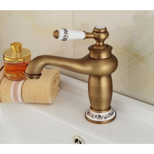 Antique bathroom basin sink mixer tap with high quality brass basin faucet / bathroom mixer tap