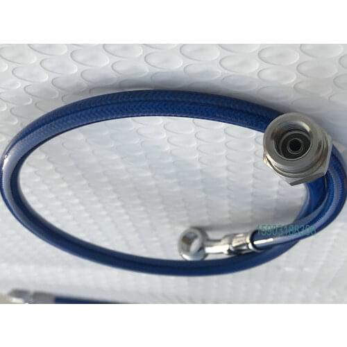 Automotive motorcycle metal braided PTFE lined PU covered fuel line with convex Hexagonal Joint and banjo fittings