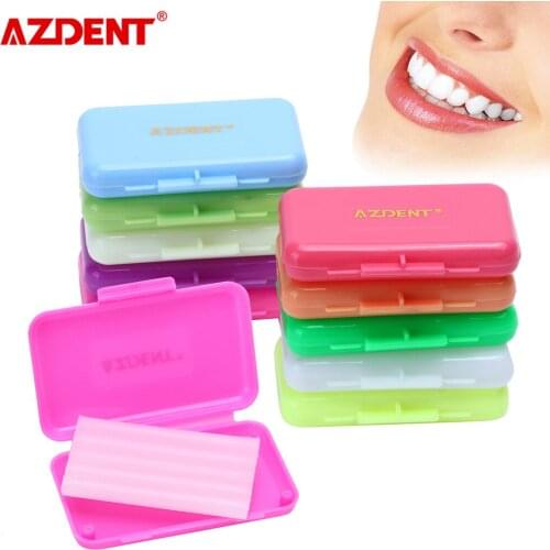 AZDENT 10 Boxes Dental Orthodontic Wax Protection Wax 10 Flavors 5 Pices per Box