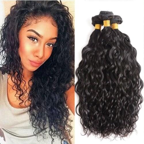 Brazilian Water Wave Hair 3 Bundles Wet and Wavy Human Hair Bundle Deals Ocean Wave Human Hair Weave Extensions Remy Hair Bundle