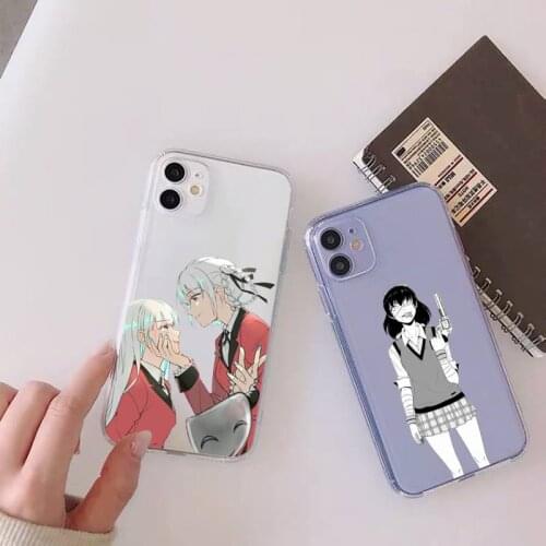 Kakegurui Jabami Yumeko Phone Case For iphone 12 11 mini x xs xr pro max 8 7 6s 6 5 5s 5c se plus Transparent soft