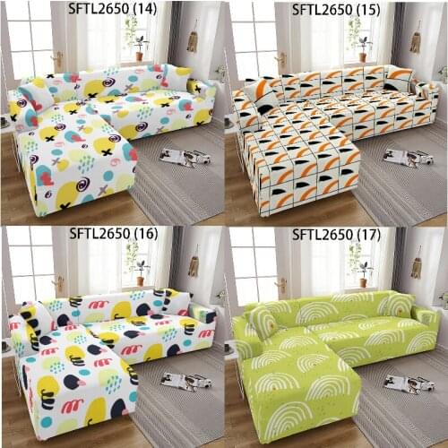 Color geometric stripes corner sofa cover Covers for sofas Sofa cover Elastic sofa cover Armchair cover For home Plaid sofa Sofa