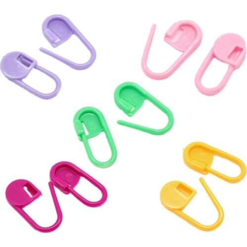 50PCs Colorful Plastic Stitch Marker Ring Holders Needle Clip Knitting Crochet Hook Locking Tool Craft DIY Sewing Tools G